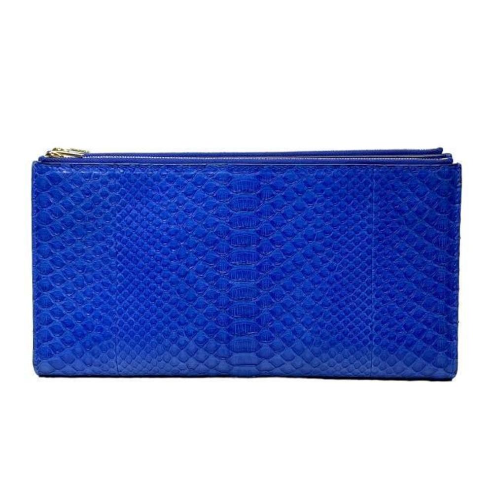 Celine Bag Leather Bifold Python Pouch Pochette B… - image 2